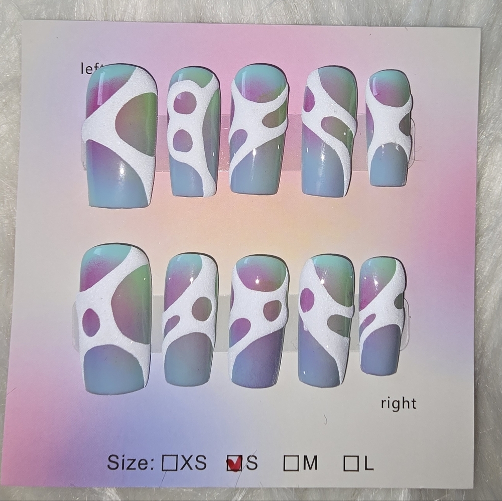 Colorful Abstract Bidies Press-On Nails